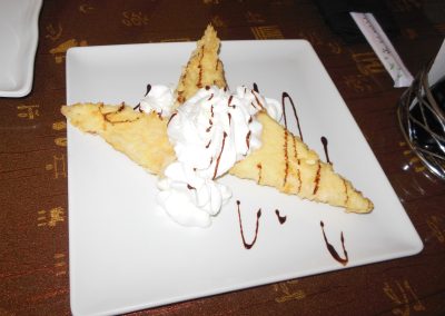 Cheese cake dessert at a sushi restaurant