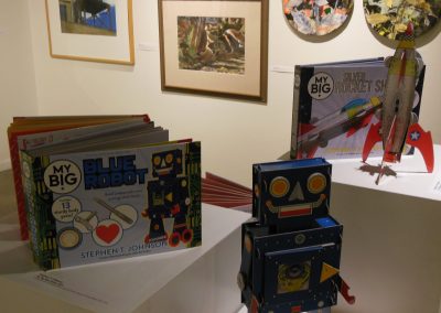 Books by Stephen T Johnson on display