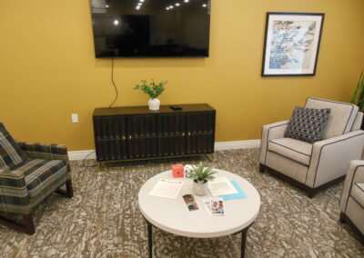 Sitting area inside the Clubroom where an auction may take place
