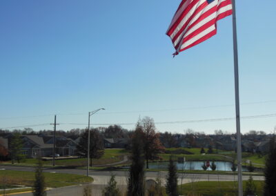 Old Glory raised high in the front of Crestone SL of Olathe