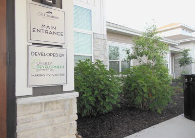 Signage outside the front doors of Crestone SL of Olathe