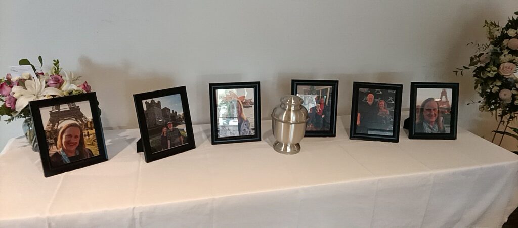 Celebration of Life display for Jean Matzeder Plumb