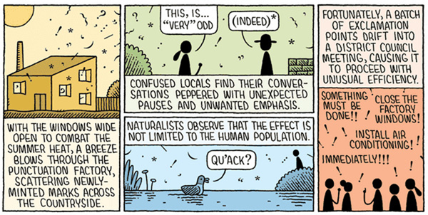 Cartoon about reading and summer heat